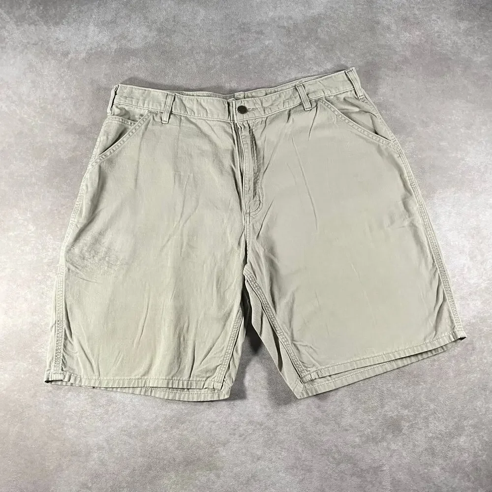 Vintage Carhartt Patch Tan B283 Lightweight Shorts Waist 38